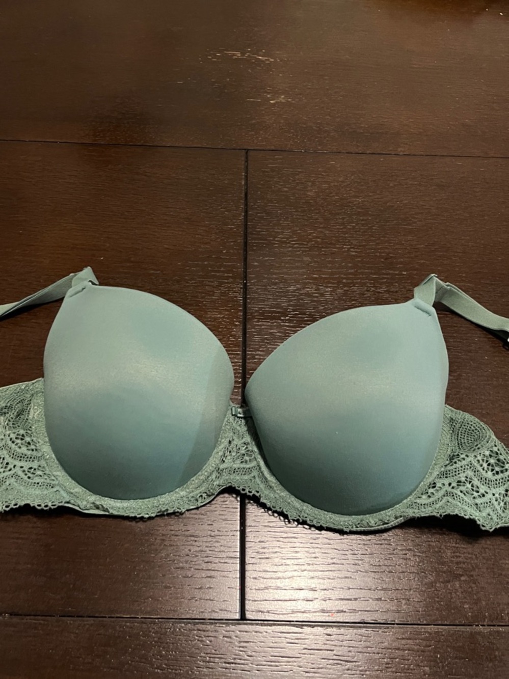 Auden Padded Lace-Trim Bra in Sage